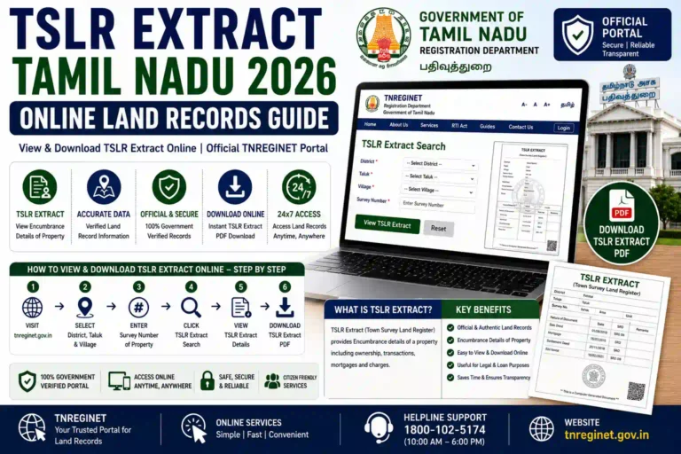 TSLR Extract Tamil Nadu 2026 Online Land Records Guide